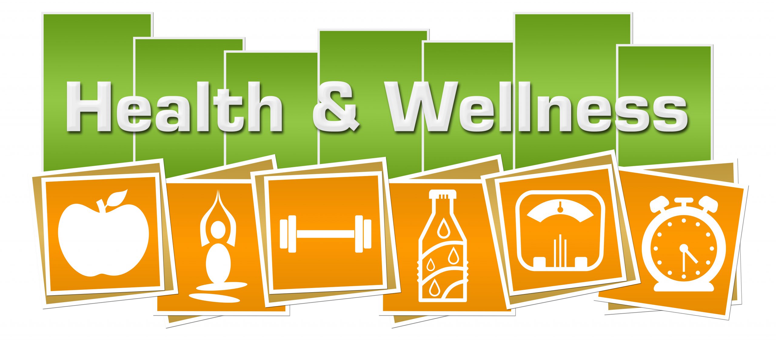 Health And Wellness Green Yellow Squares Health Symbols Bottom